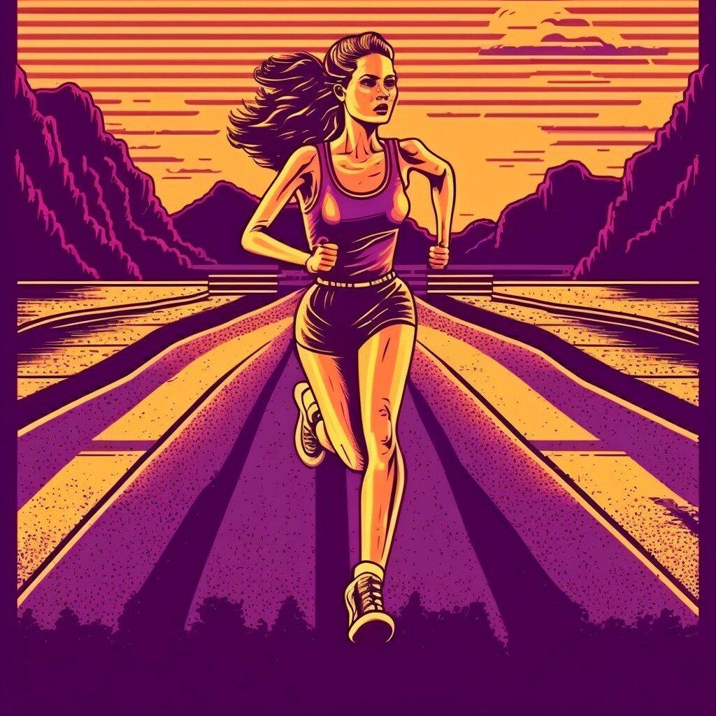 bilde av kvinne som løper halvmaraton