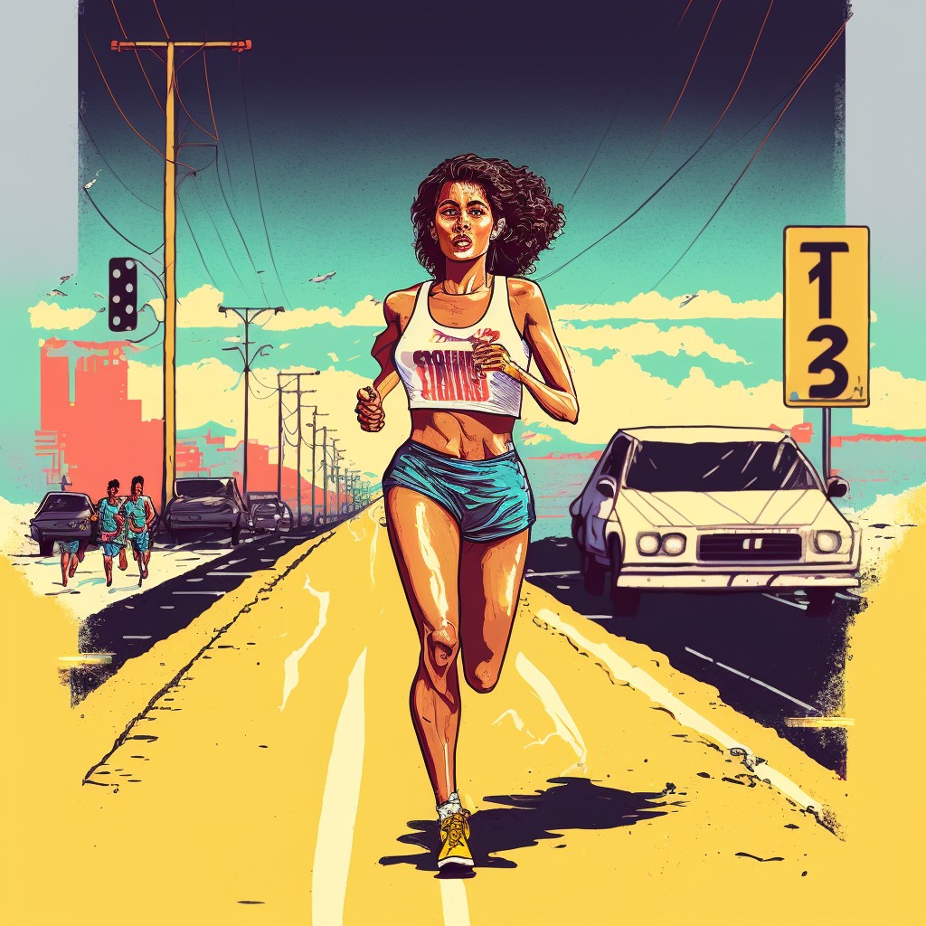 bilde av kvinne som løper et maraton