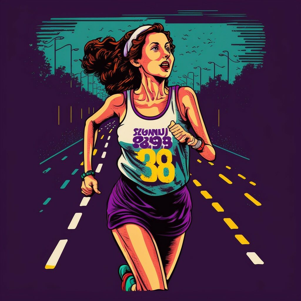 bilde av kvinne som løper 10 km